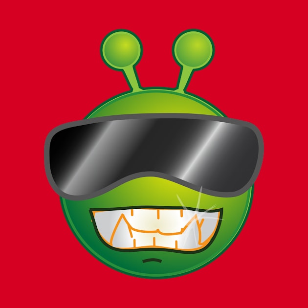 Funny Alien Monster ET Extraterrestrial Martian Green Man Emoji for Women, Men and Kids 2 by PatrioTEEism