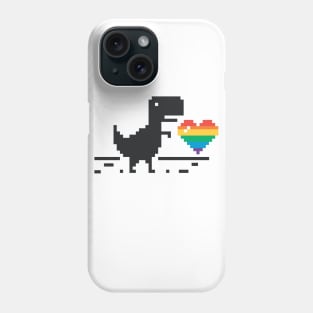 DINOSAURS NO CONNECTION PRIDE PIXEL ART LGBT IN LOVE Phone Case