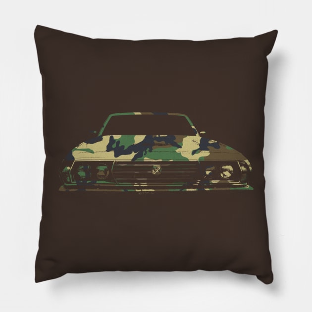 Leyland P76 1970s Australian classic car woodland camo Pillow by soitwouldseem