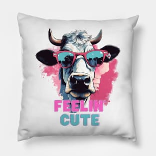 Feeling Cute Heifer Pillow