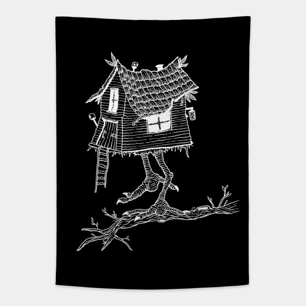 Baba Yaga House Tapestry by LadyMorgan