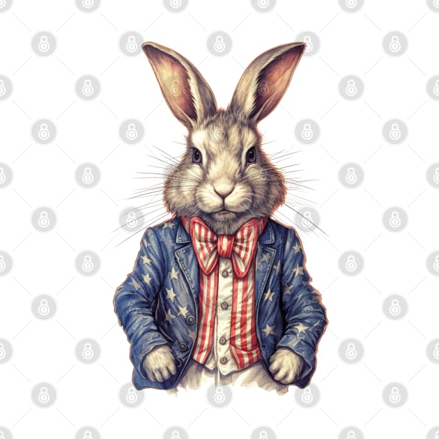 4th of July Rabbit Portrait by Chromatic Fusion Studio