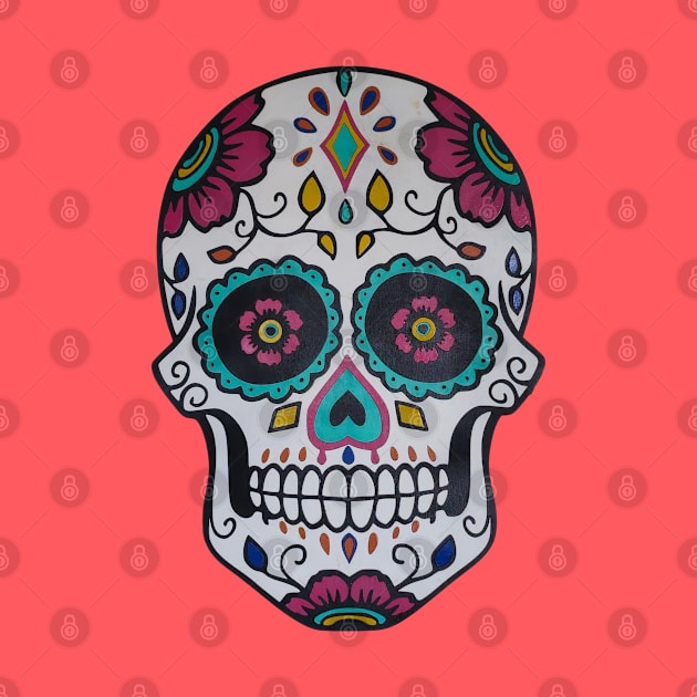 Colorful Sugar Skull by The Convergence Enigma
