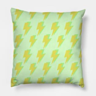 Neon Green Lightning Pattern Pillow