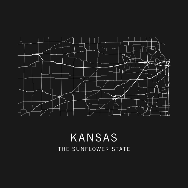 Kansas State Road Map by ClarkStreetPress