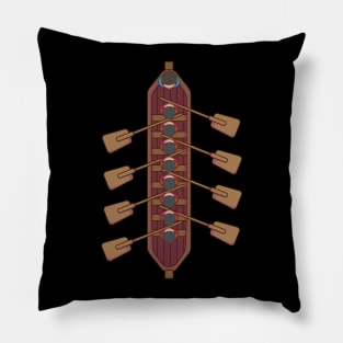 Rowing Rowboat Boat Boating Kayak Outrigger Rowing Team Coach Pillow