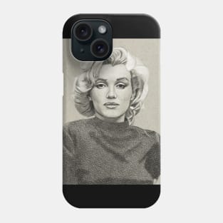 Marilyn Monroe Portrait Drawing Phone Case