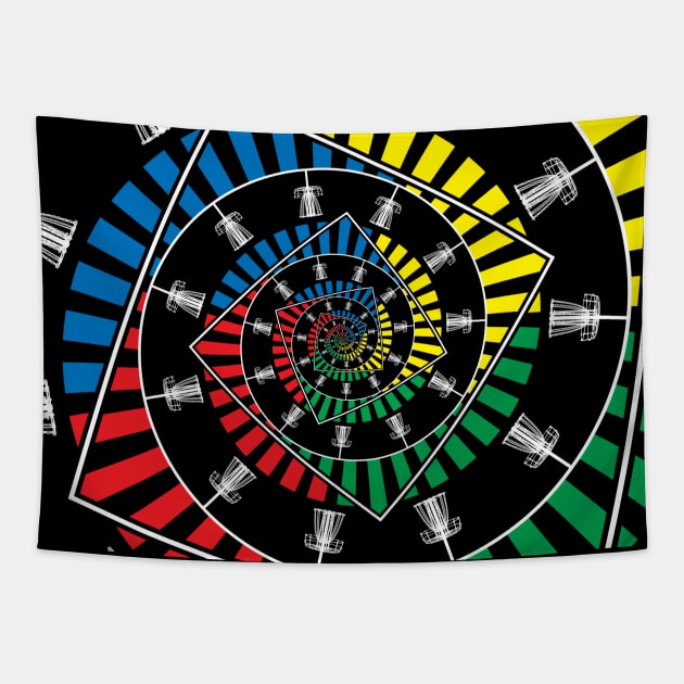 Infinite Disc Golf Baskets Tapestry by perkinsdesigns