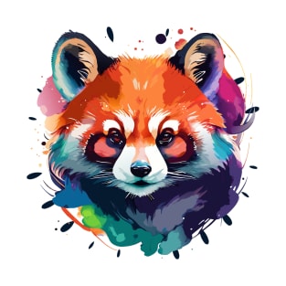 Vibrant Red Panda Watercolor Art Print T-Shirt