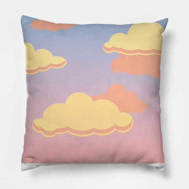 Sky & Clouds Pillow by LyudaY