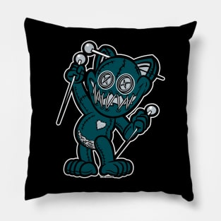 Happy VooDoo Kitty Cat Doll Philadelphia Colors Pillow