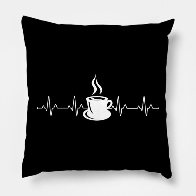 Heartbeat Coffee Lover Pillow by Erica's Scrap Heaven