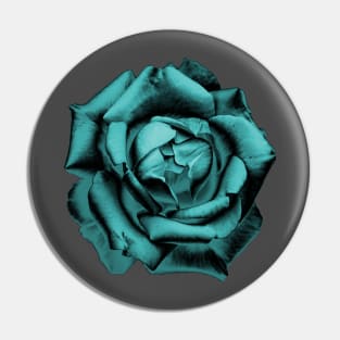 Turquoise Charcoal Rose Pin