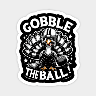 Joyful Thanksgiving Football Turkey - Gobble The Ball Magnet