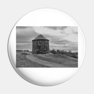 Beacon Tower at Burton Dassett Black and White Pin