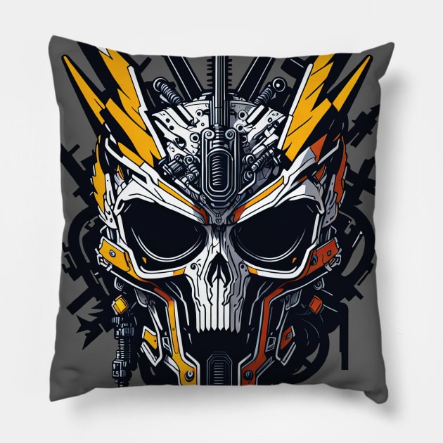 Mecha Skull S02 D56 Pillow by Houerd