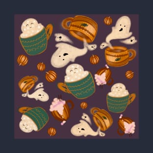 Halloween autumn print in children's drawing style T-Shirt