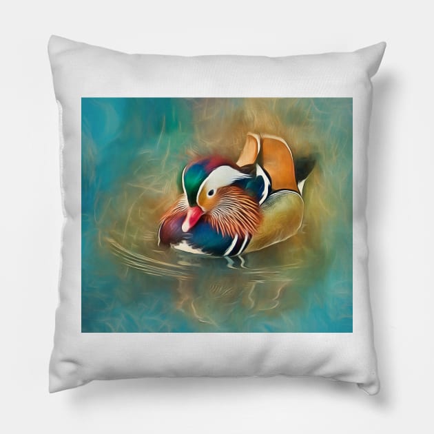 Mandarin Duck Pillow by Tarrby