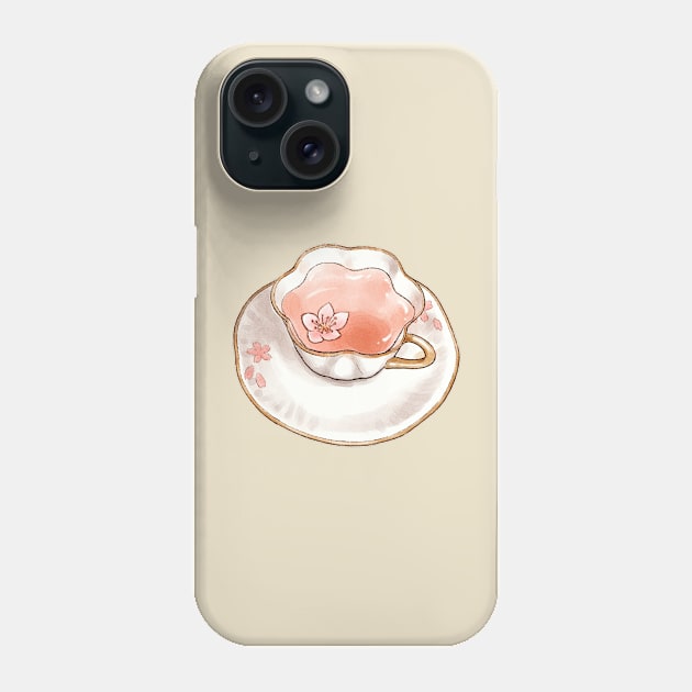 Cherry Blossom Tea Phone Case by Avery Ota