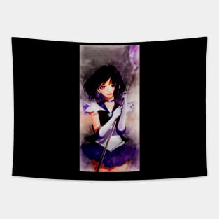 Sailor Saturn Anime Watercolor Tapestry