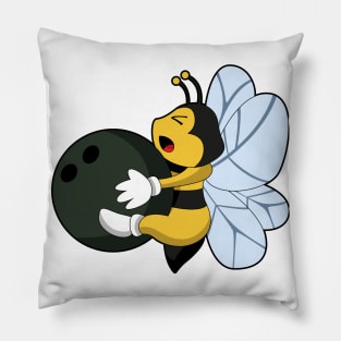 Bee at Bowling with Bowling ball Pillow