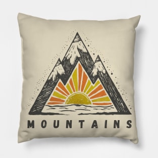mountains sunset Pillow