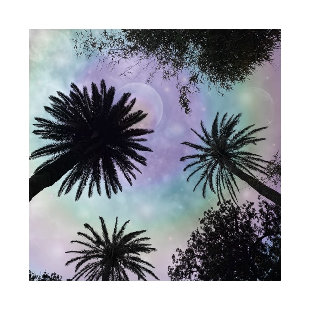 Summer Holographic Gradient Palm Trees Design by NdesignTrend