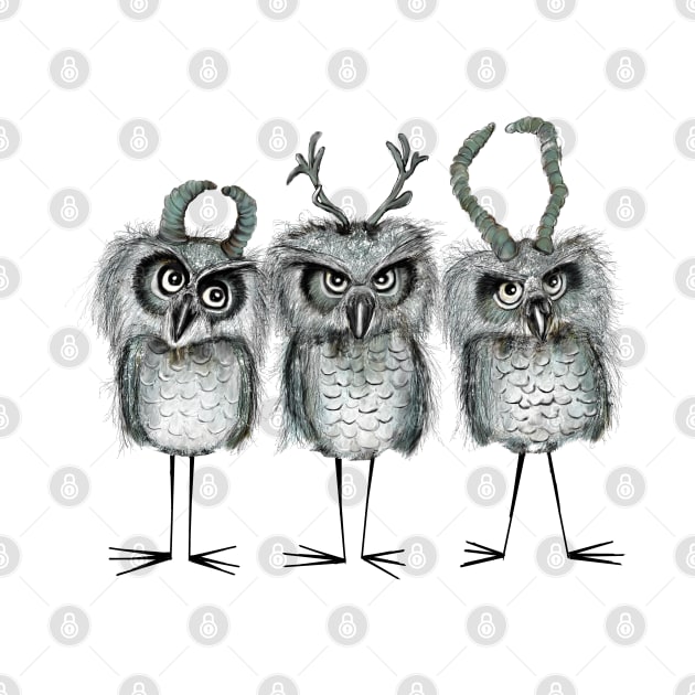 owls with horns by msmart