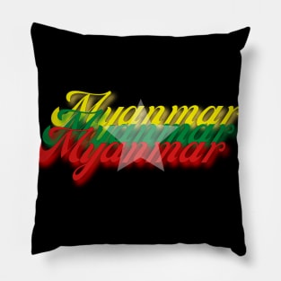 I stand with Myanmar - Flag colors Pillow