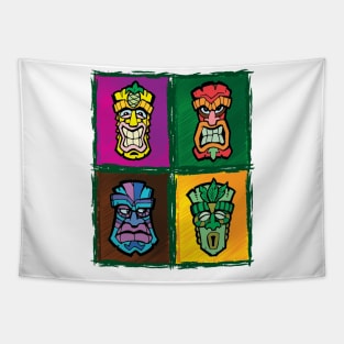 Tiki Totems Tapestry