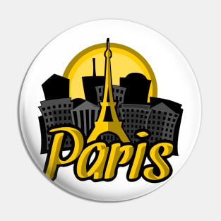 Paris Skyline Sunrise Pin