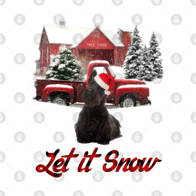 Scottish Terrier Let It Snow Tree Farm Red Truck Christmas by TATTOO project