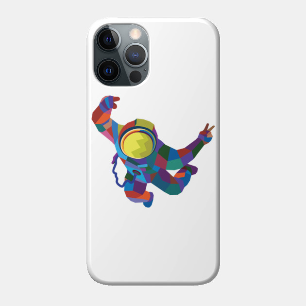 Flying Rainbow Astronout In Pop Art - Astronaut - Phone Case