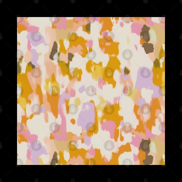 Abstract Floral Pattern Yellow Purple by Trippycollage