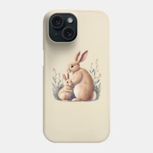 Rabbit, Cute Animal, Mom and Baby, Mothers Day Gift Phone Case