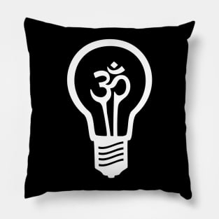 Om Meditation Lightbulb (White) Pillow