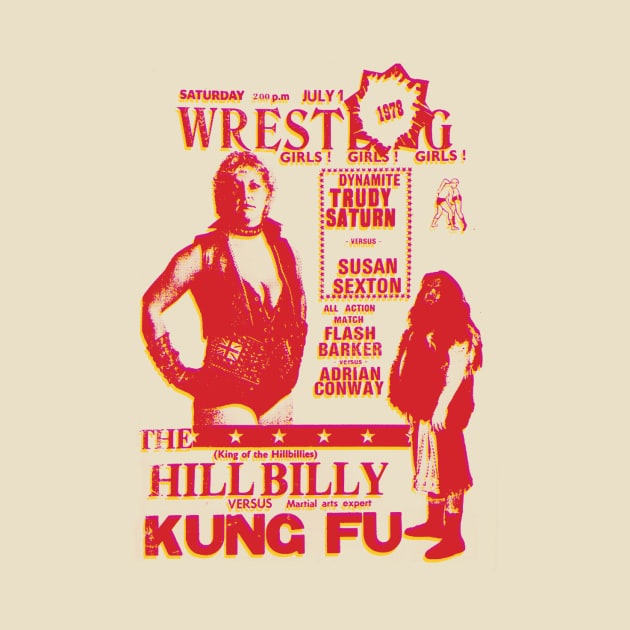 Wrestling girls match poster by HAPPY TRIP PRESS