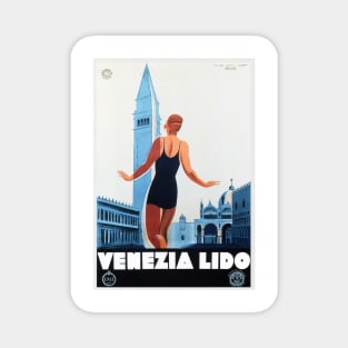 VENEZIA LIDO Italy Holiday Travel Advertisement Vintage Italian Poster. Magnet