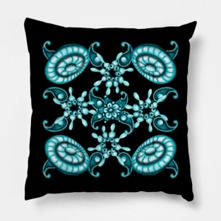 Blue zenarts flowers Pillow