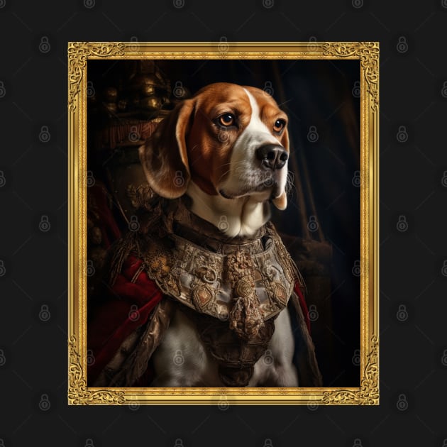 Distinguished Beagle - Medieval English King  (Framed) by HUH? Designs
