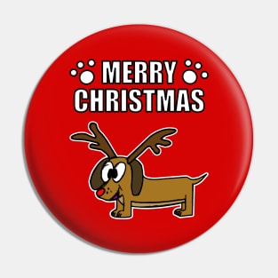 Merry Christmas 2020 Dachshund Dog Rudolf Funny Pin