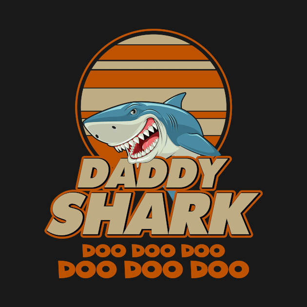 Funny Vintage Daddy Shark Doo Doo Doo by folidelarts