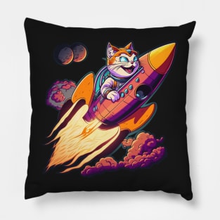 Rocket Meow Pillow