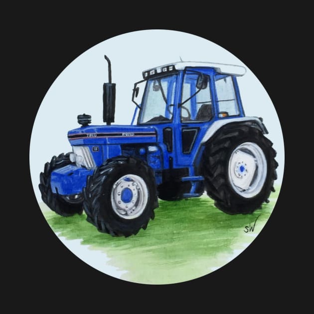 Blue Classic Tractor by Sandra Warmerdam