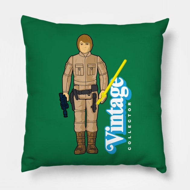 Vintage Collector - Bespin Fatigues (Brown Hair) Pillow by LeftCoast Graphics