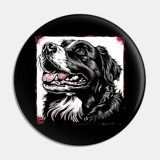 Retro Art Newfoundland dog Dog Lover Pin