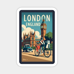 A Vintage Travel Art of London - England Magnet