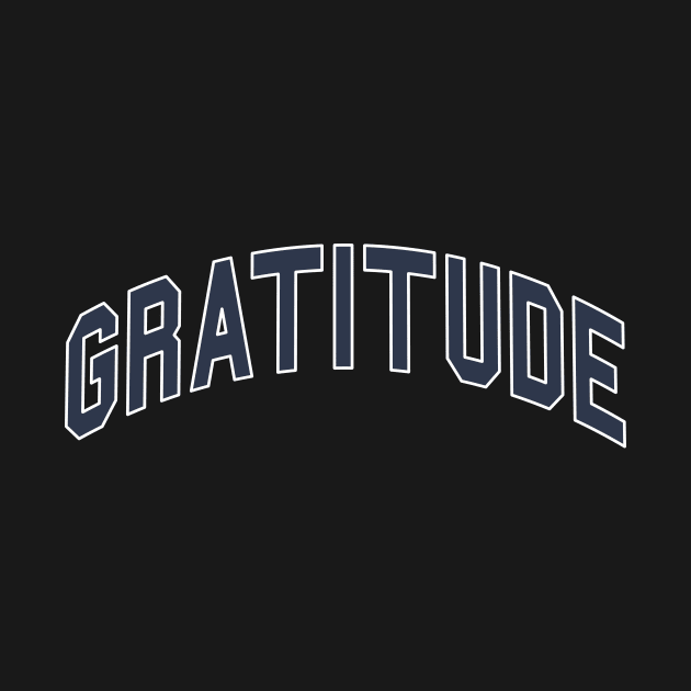 Gratitude (navy) by BeeHappyTees