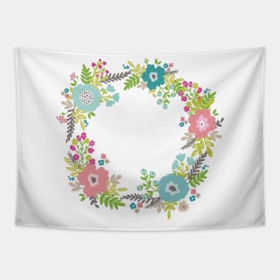 Floral fresh spring wreath Tapestry