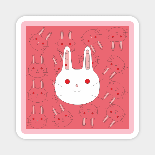 cute bunny head Magnet by windblowDesign